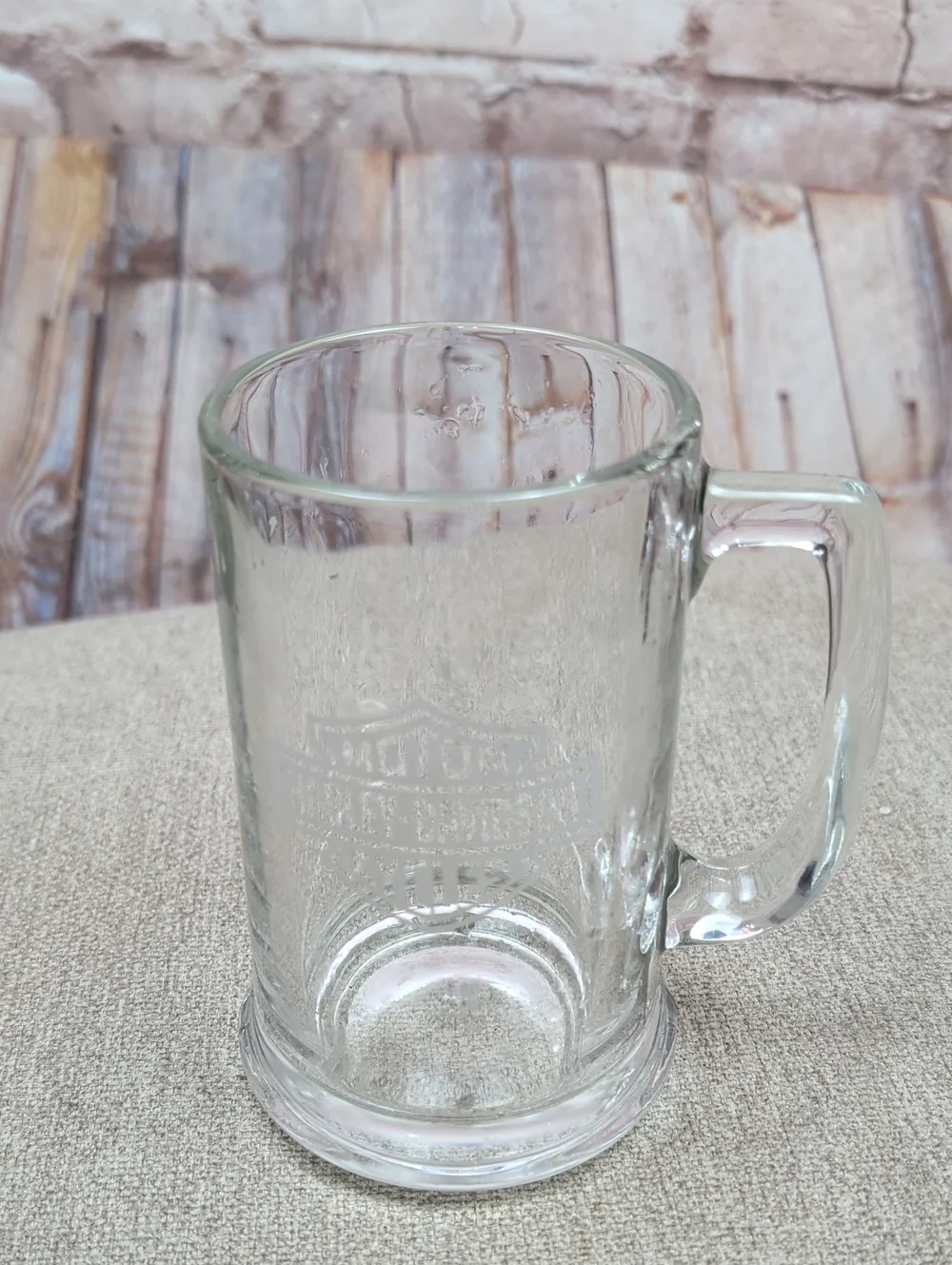 harley Davidson Clear Glass Beer Mug 16oz New